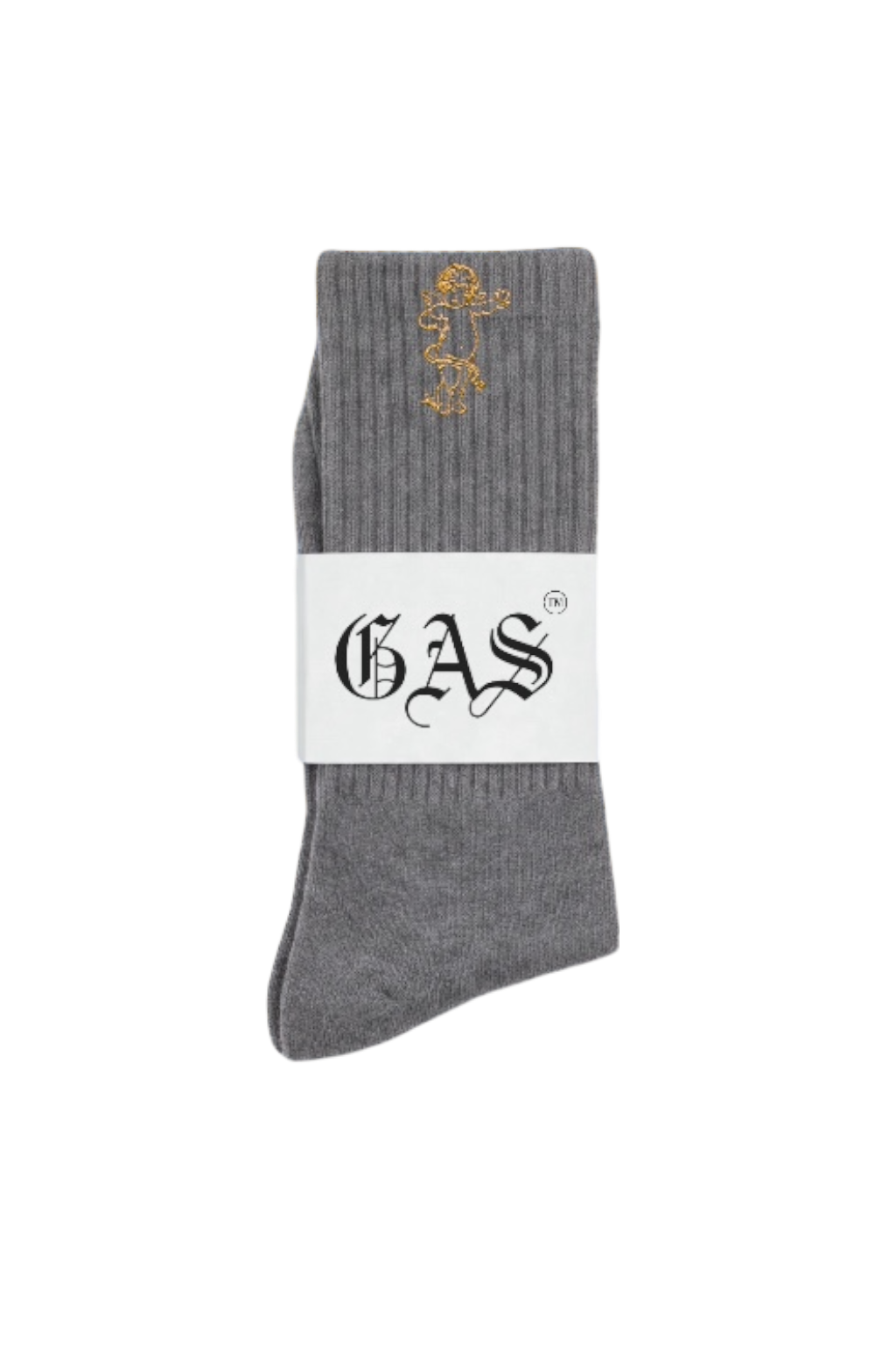 Stone Grey Ribbed Crew Socks